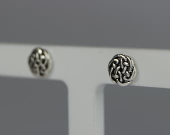 Small Celtic Stud Earrings, Round Sterling Silver Celtic Studs, Boxed Silver Stud Post Earrings, Round Stud Silver Ear Rings