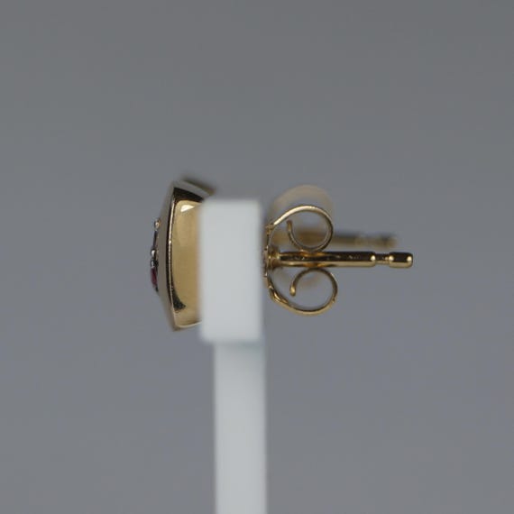 Vintage Ruby 9ct Gold Stud Earrings, Ruby Earring… - image 5