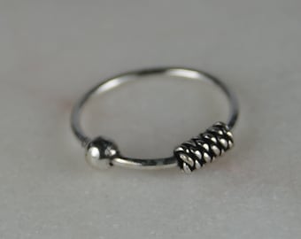 Sterling Silver Celtic Nose Ring, 10mm Sterling Silver Nose Ring, 0.7mm gauge.