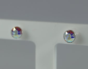 Sterling Silver Swarovski Crystal Earrings, Crystal Silver Stud Earrings, Swarovski Crystal.