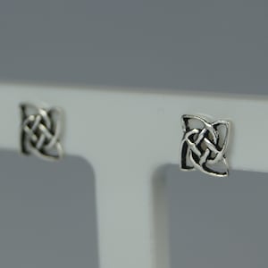 Sterling Silver Celtic Stud Earrings, Square Celtic Silver Stud Earrings.