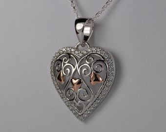 ★SENTIMENTS★ NO.477 [SILVER] HEART TREE NECKLACE Tree of Life Sterling Silver Heart Necklace - Etsy