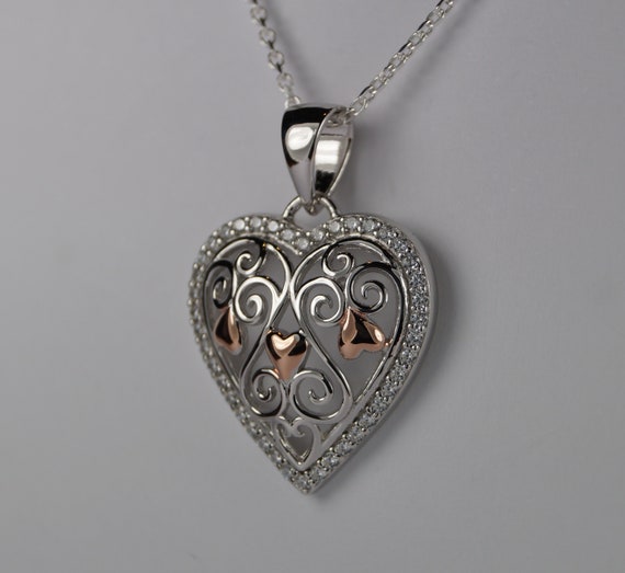 Sterling Silver Vermeil Hearts Necklace Sterling Silver Vermeil Hearts Necklace