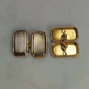 Vintage Gold Cufflinks, Pre-Owned 9ct Gold Cufflinks, Patterned Cufflinks.