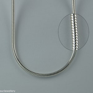 Sterling Silver Snake Chain Necklace, 16, 18, 20 Inch(41, 46, 51cm), 1.4mm Wide Snake Chain Necklace.
