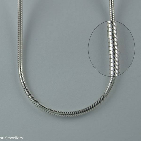 Collier en argent, collier chaîne serpent en argent sterling, 41, 46, 51 cm (16, 18, 20 pouces), colliers, collier chaîne serpent 925,