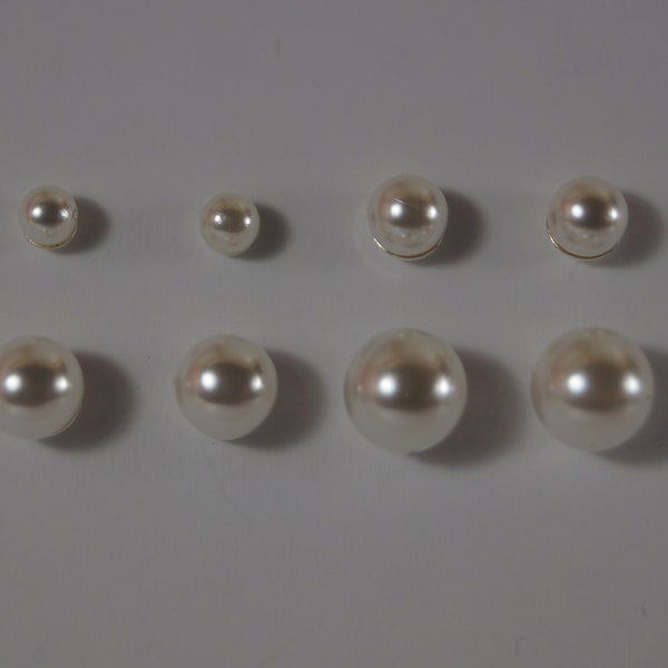 Sterling Zilver en Parel Stud Oorbellen, Gesimuleerde/synthetische Parel Oorbellen, Parel Studs 3mm, 4mm, 5mm, 6mm,