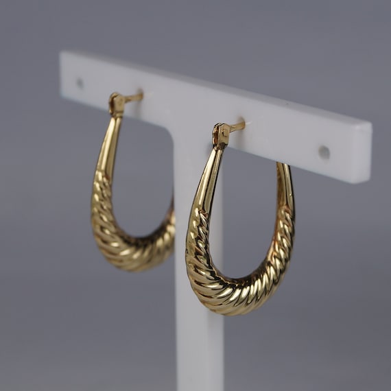 9ct Yellow Gold Small Greek Key Creole Hoop Earrings -  Denmark