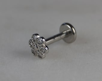 Flower Labret. 316L Surgical Steel Labret. Internal Thread Flower Labret. 1.2mm*6mm Labret.