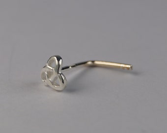 4mm Sterling Silver Celtic Nose Stud, Celtic Nose Stud, Nose Piercing, 22 Gauge (0.6mm), Thin Nose Stud.