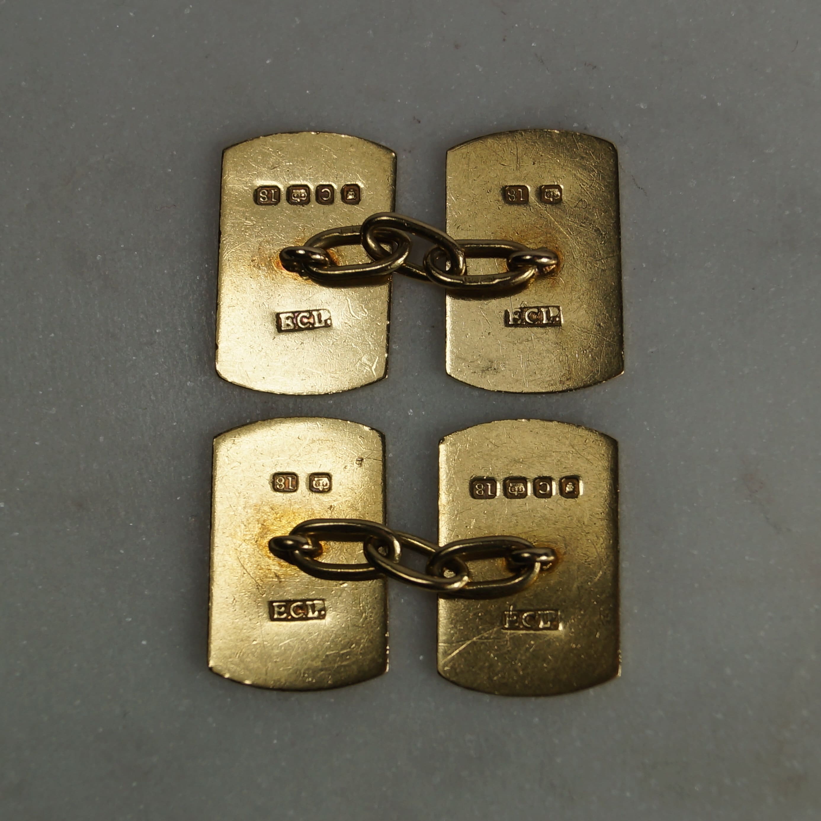 刻印入り18金カフスボタン、彫刻デザイン、中古品 - Etsy 日本