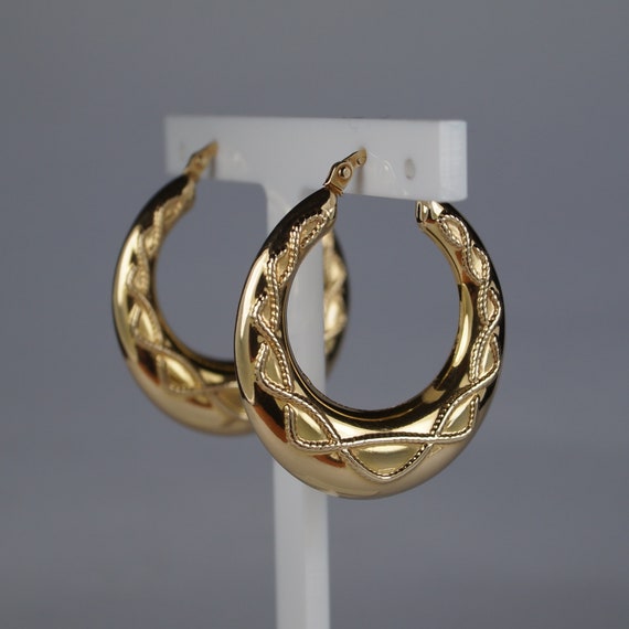 9ct Yellow Gold Creole Hoop Earrings