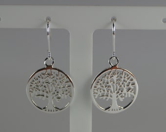 Orecchini albero della vita in argento sterling, orecchini pendenti albero della vita, orecchini in argento 925.