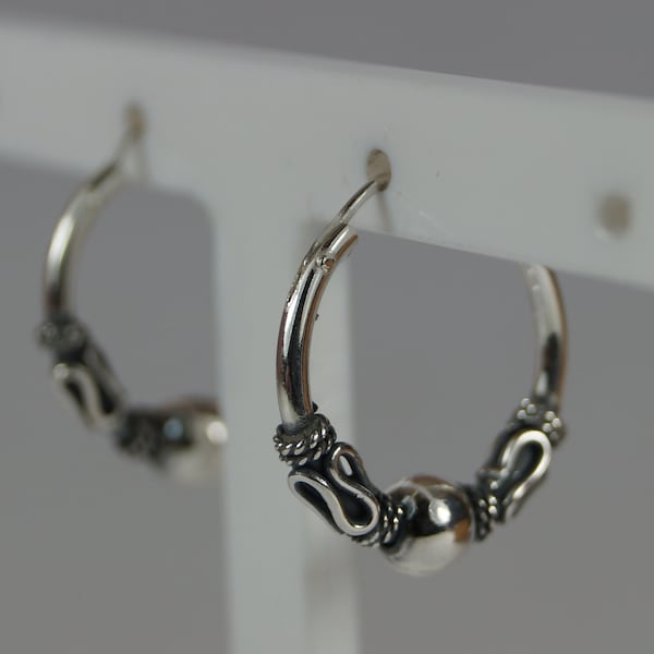 Créoles celtiques, créoles bohèmes, créoles en argent sterling 16 mm, boucles d'oreilles dormeuses en argent.