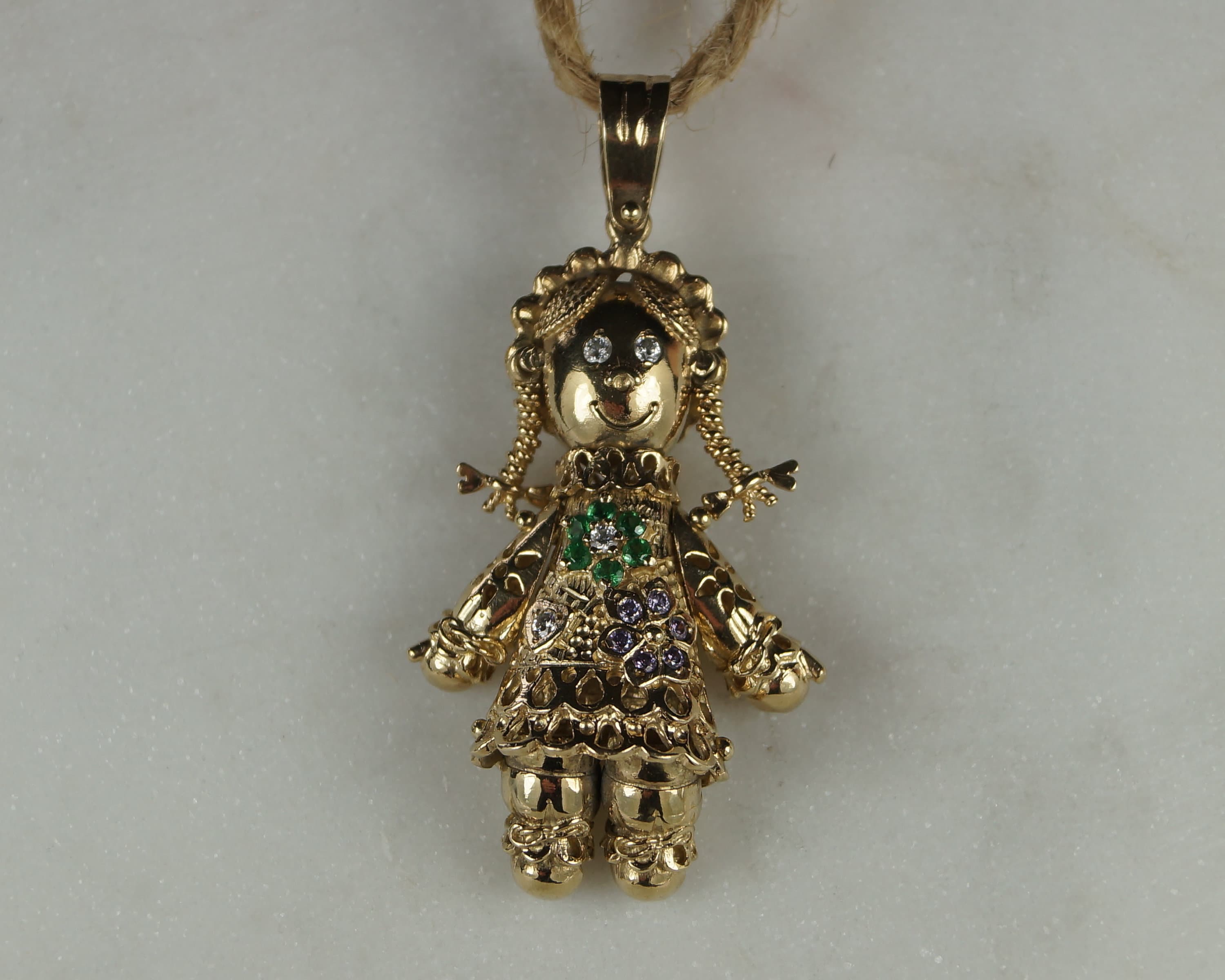 Buy THE BLING KING Gold 3D Rag Doll Pendant/Gold 3D Clown Pendant with  Cuban Chain Necklace - Gold Plated Jewellery with Moveable Arms, Legs, &  Head - Chain Size: 4mm x 24