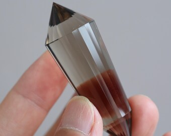 24 Facet Smoky Quartz DT Point | 24 Sided Vogel Style Healing Crystal A783