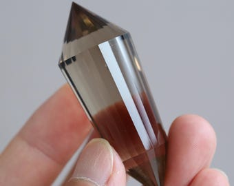 24 Facet Smoky Quartz DT Point | 24 Sided Vogel Style Healing Crystal A784