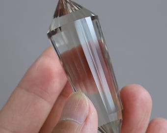 24 Facet Light Smoky Quartz DT Point | 24 Sided Vogel Style Healing Crystal A787