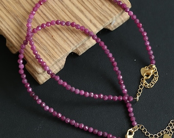 UV Reactive Ruby Anklet: 3.4mm Faceted Crystal Beaded Ankle