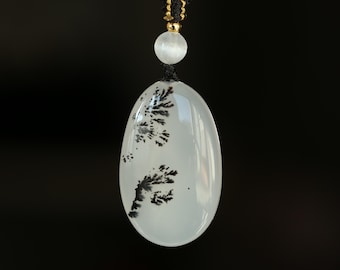 Dendritic Agate Pendant: Handmade Jewelry, Crystal Gift