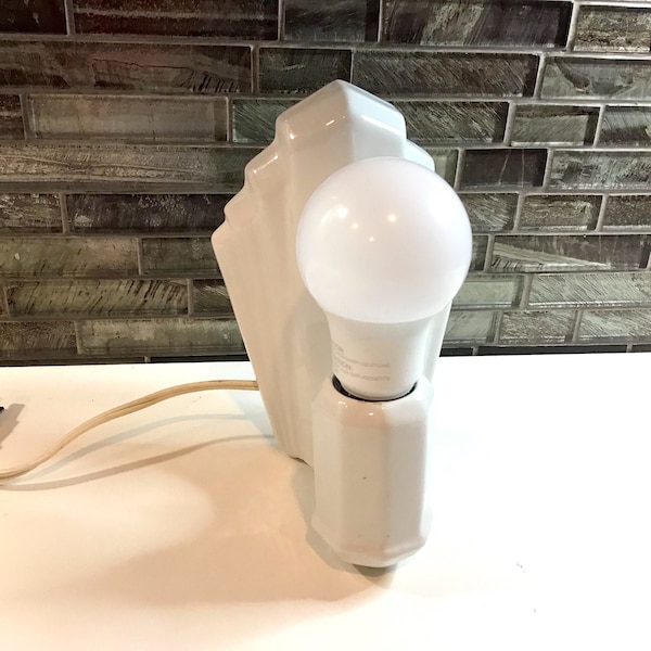 Porcelier Bathroom Sconce: Porcelain Wall Mount Bathroom Electric Sconce Light -  Rewired and Ready to Install,