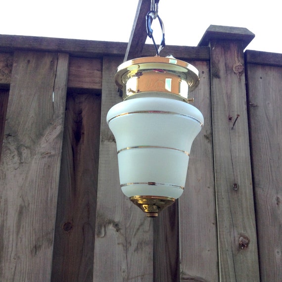 Mid Century Flush Mount Ceiling Light With Frosted Glass Etsy