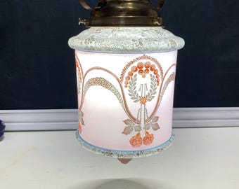 Bellova Globe Pendant Light, Art Nouveau Etched Glass,  HG McFaddin & Co- USA