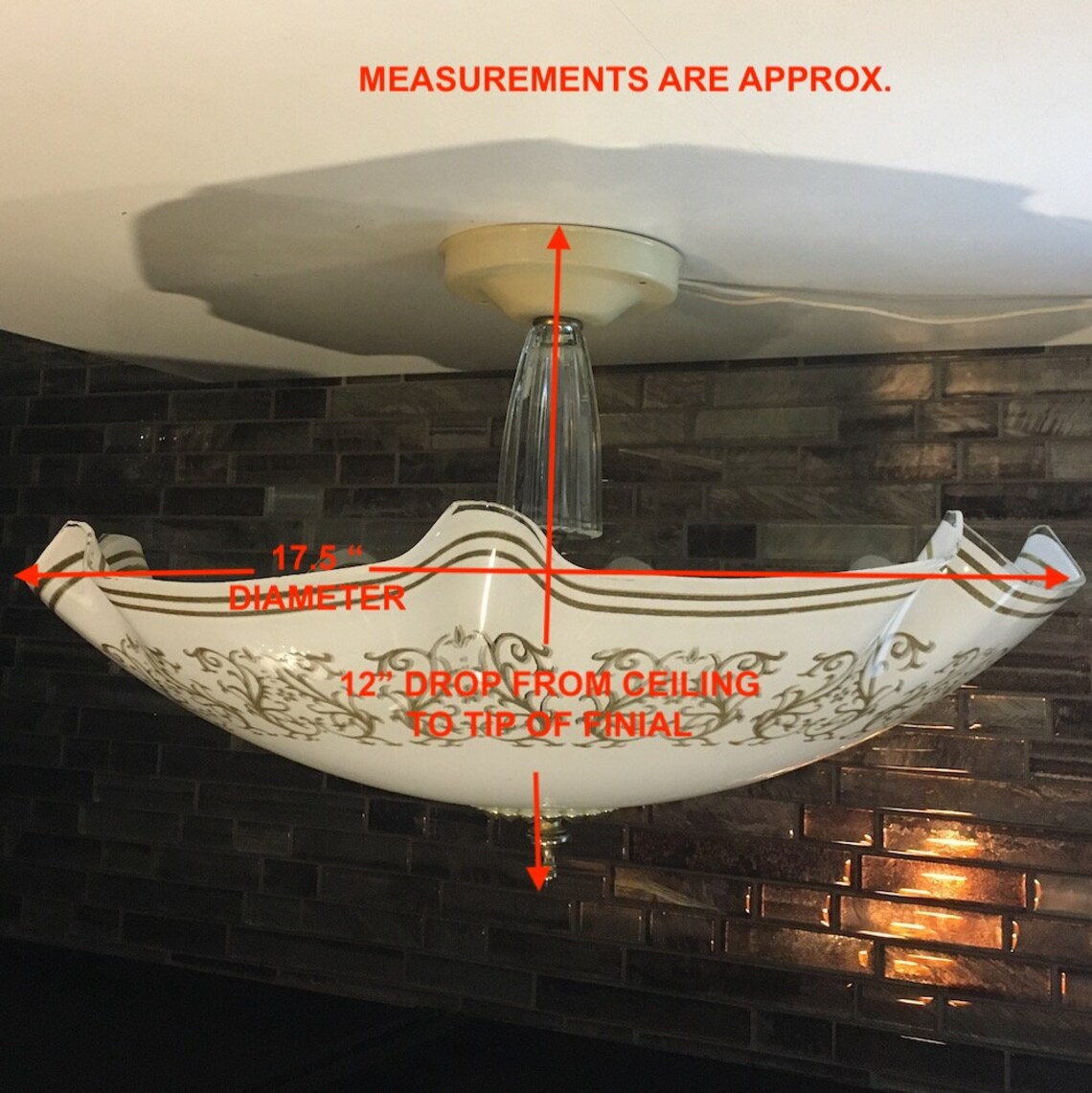 Luz del techo gran vidrio doblado en relieve a la altura de | Etsy