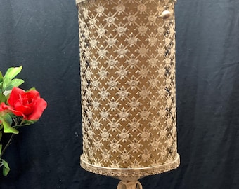 Rare Swag Light, Mid Century,  Perforated Metal, Fibreglass Diffuser