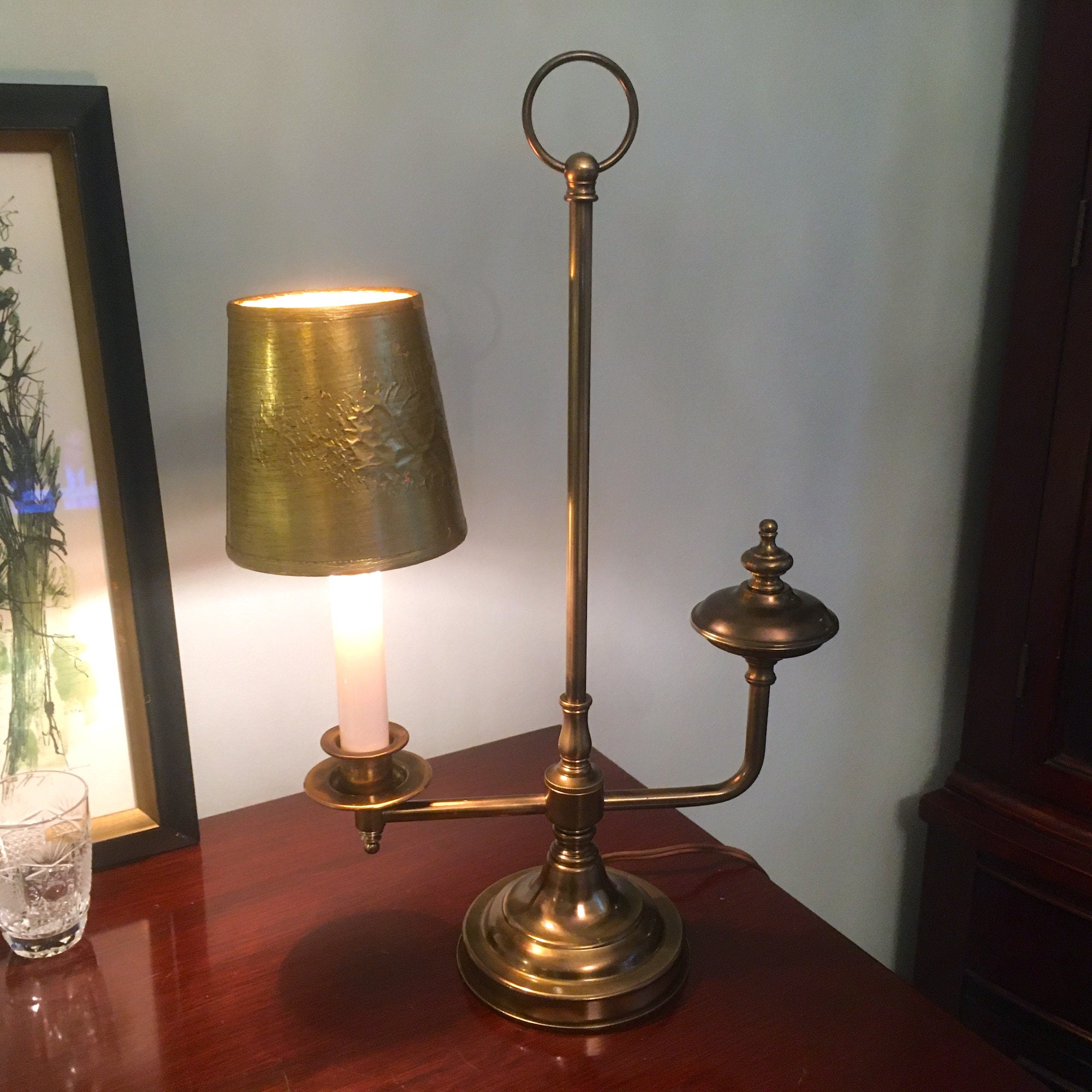 Desk Lamp Brass Student Light Faux Oil Lamp Flickering Etsy