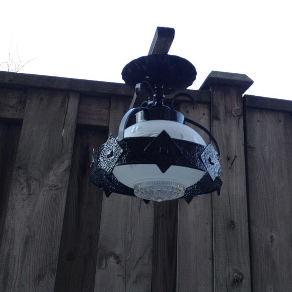 Ceiling Light Wrought Iron Arts Craft By Artcraft Etsy