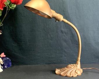 Goose Neck Lamp: Aladdin Desk Lamp, c1940, Made USA