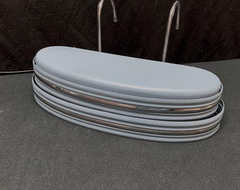 Retro Head Board Reading Light, Art Deco Metal, Pale Blue, Bed Light