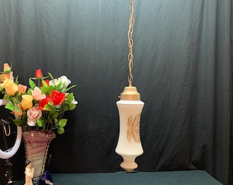 Pair Pendant Lights, Mid Century, Gold Medallion, Up-cycled Lighting,