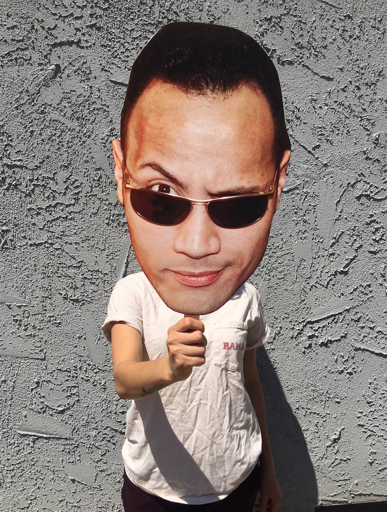 Dwayne Johnson The Rock Photo Booth Prop Dwayne Johnson Mask The Rock Fathead Dwayne Johnson The Rock Big Head Cut Out