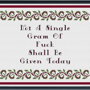 Grams of fuck/Subversive Cross Stitch Pattern/Modern Cross Stitch Pattern/Sassy Cross Stitch Pattern/PDF