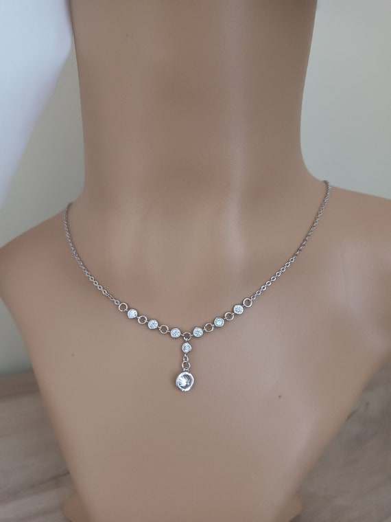 Sterling Silver Plated Crystal Butterfly Charm Necklace – Handmade, Nickel-Free