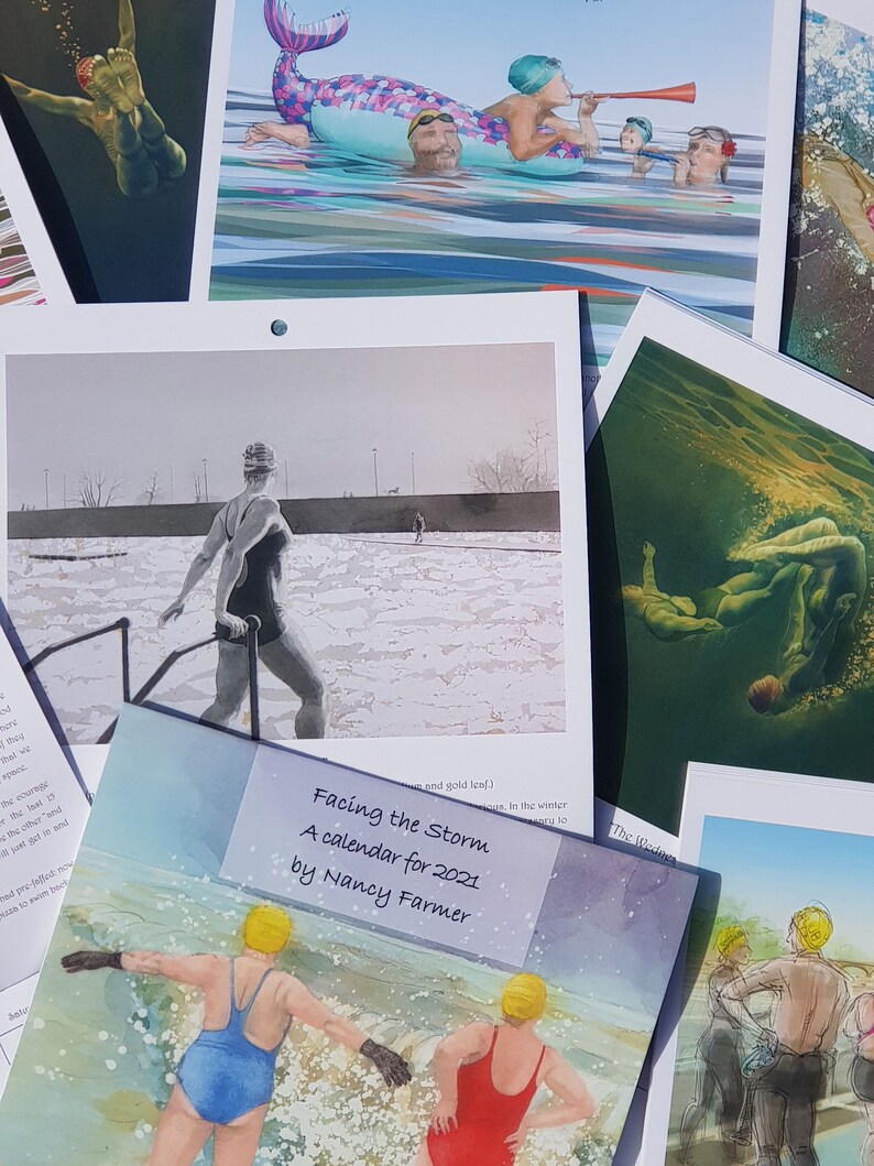 Reprinting Swimming calendar for 2021 by Nancy Farmer ready Etsy