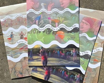 Swimming calendar for 2027 by Nancy Farmer - drawings and stories of outdoor swimming year round, funny. Ideal gift for wild swimmer friends