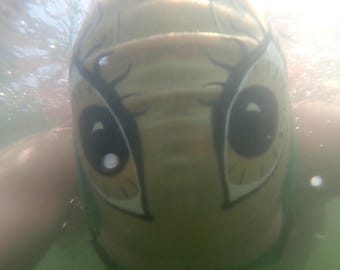 Swim hat by Nancy Farmer - "Eye Spy" - LAST FEW - standard size open water & pool swimming cap. lovely gift for a pool or wild swimmer.