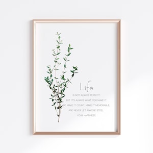 Life is not Always Perfect, Inspirational Wall Art, Home Office Decor, Inspirational Quote, Women Office Wall Decor / G24