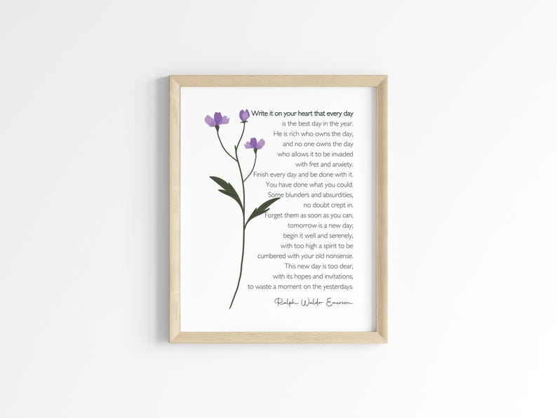 Ralph Waldo Emerson Poem Print, Inspirational Quote Wall Art (Digital Download) image 5