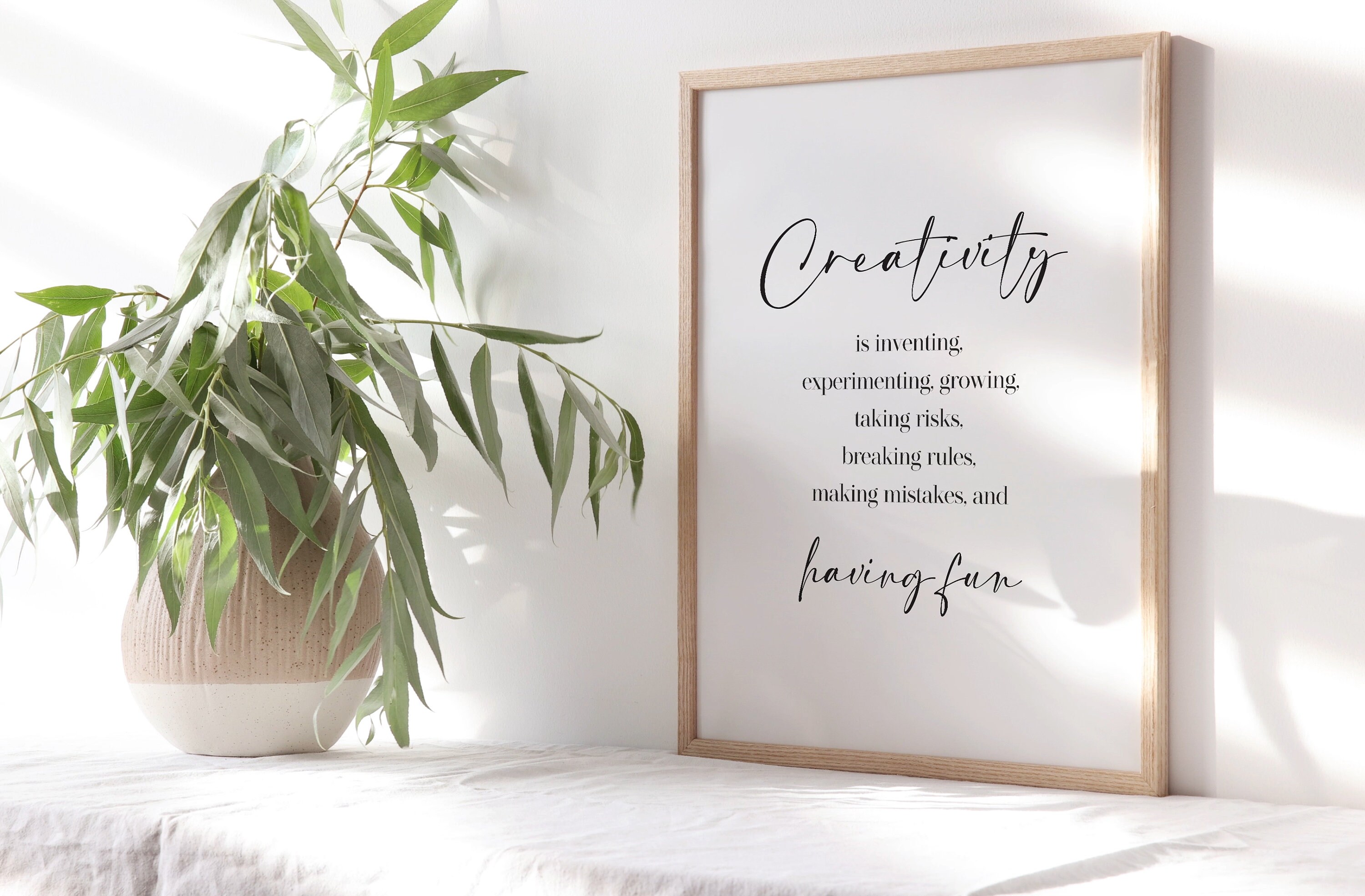 Creativity Quotes Print, Set of 2 Printable Wall Art, Motivational ...