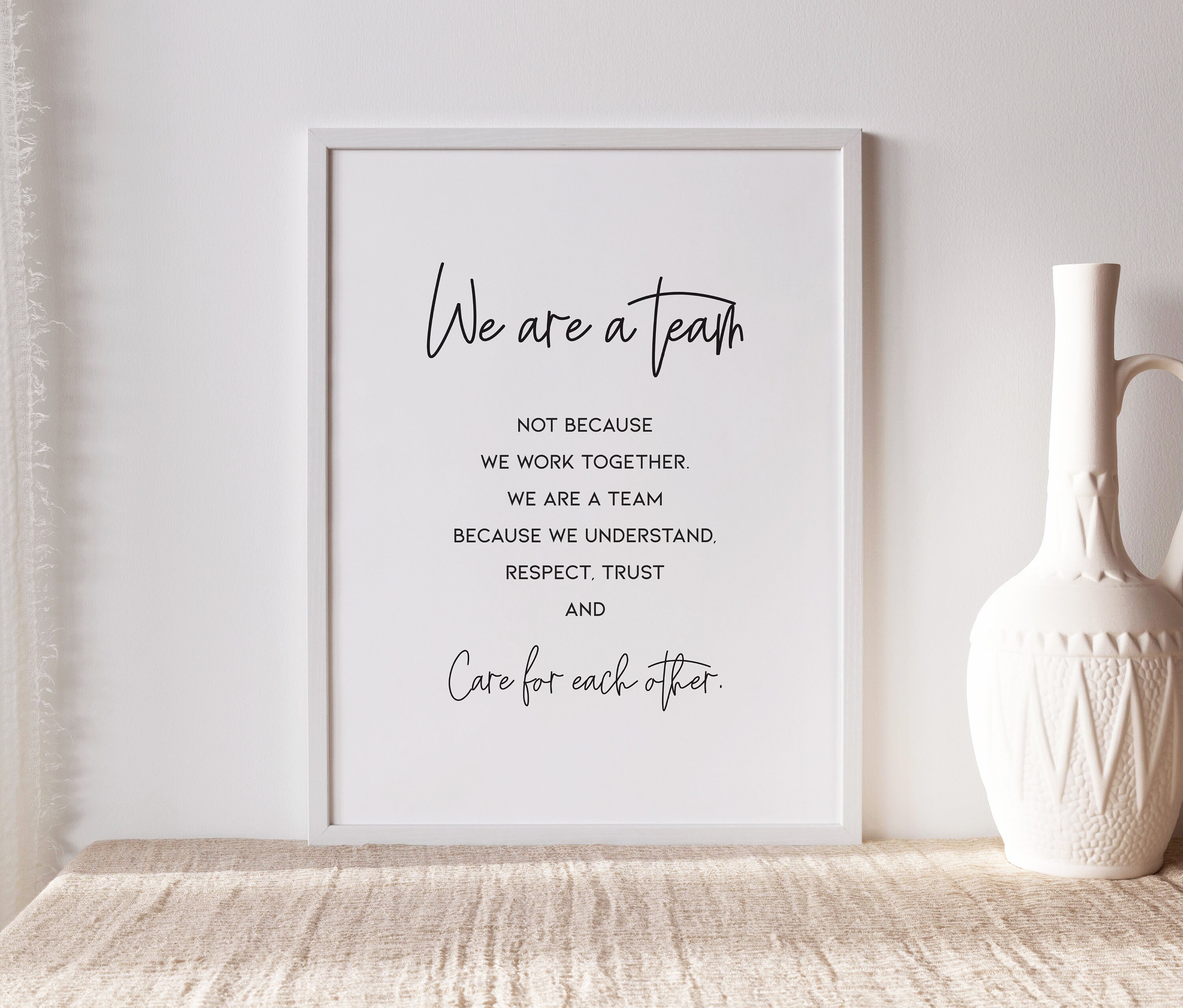 We Are A Team Printable Poster, Teamwork Quote Print, Team Quote Office ...