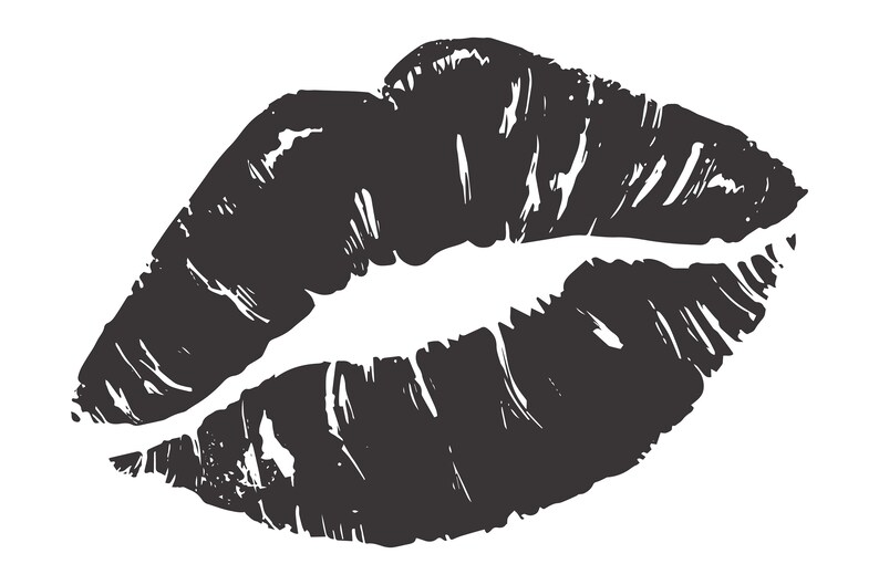 Lips Wall Art, Black Kiss Wall Decor, Printable Art Lips, Fashion Art, Lips Poster, Vanity Wall