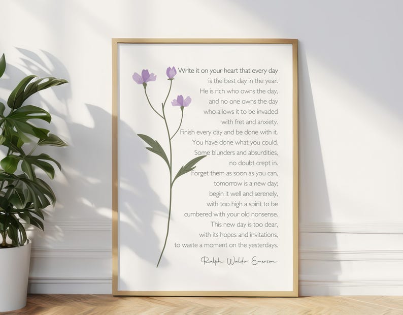 Ralph Waldo Emerson Poem Print, Inspirational Quote Wall Art (Digital Download) image 4