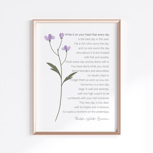 Ralph Waldo Emerson Poem Print, Inspirational Quote Wall Art (Digital Download) image 6