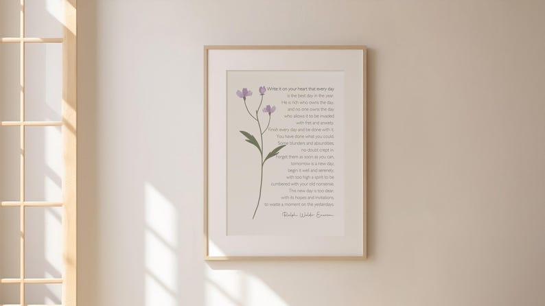 Ralph Waldo Emerson Poem Print, Inspirational Quote Wall Art (Digital Download) image 7