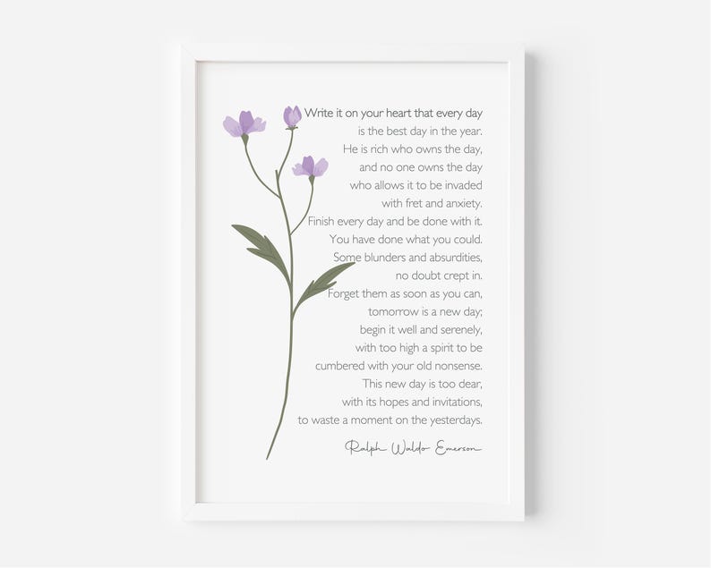Ralph Waldo Emerson Poem Print, Inspirational Quote Wall Art (Digital Download) image 8