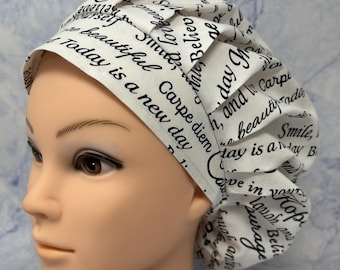 WORDS to LIVE BY -  unisex bouffant surgical scrub cap adjustable hat